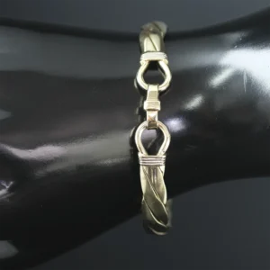 9ct Yellow Gold Twist Double Loop Bangle