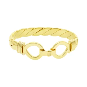 9ct Yellow Gold Twist Double Loop Bangle