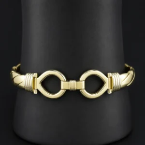 9ct Yellow Gold Twist Double Loop Bangle