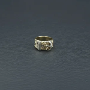 9ct Yellow & White Gold Buckle Ring