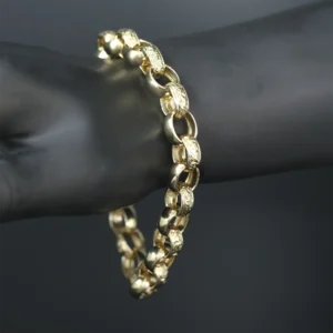 9ct Yellow Gold Belcher Bracelet 9.5″ 11.5mm