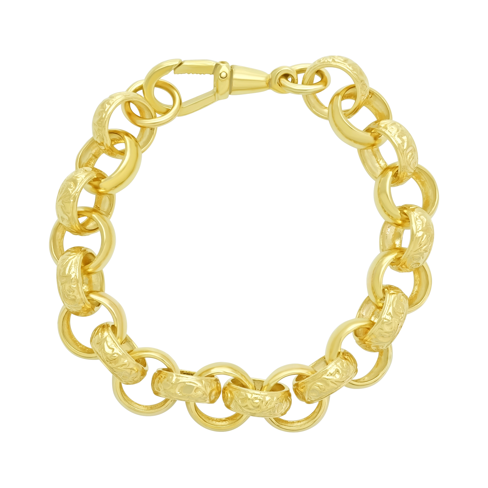 9ct Yellow Gold Belcher Bracelet 7.5" 11mm