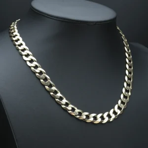 9ct Yellow Gold Curb Chain 22″ 12mm