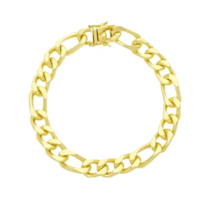 9ct Yellow Gold Figaro Bracelet 8″ 8.5mm