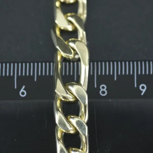 9ct Yellow Gold Figaro Bracelet 8″ 8.5mm