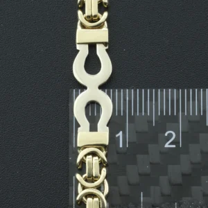 9ct Yellow And White Gold Byzantine Chain 18″ 7.5mm