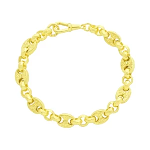 9ct Yellow Gold Fancy Link Bracelet 8″ 8.5mm