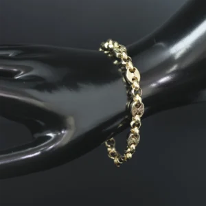 9ct Yellow Gold Fancy Link Bracelet 8″ 8.5mm