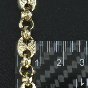 9ct Yellow Gold Fancy Link Bracelet 8″ 8.5mm