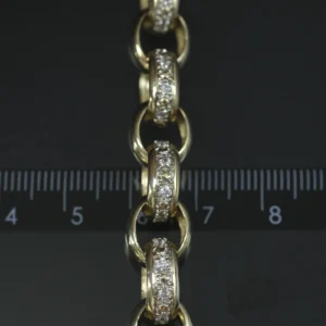 9ct Yellow Gold Gemstone Belcher Chain 23″ 10mm