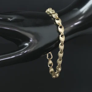 9ct Yellow Gold Tulip Bracelet 9.5″ 8mm