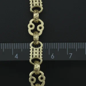 9ct Yellow Gold Stars & Bars Bracelet 8.5″ 8.5mm