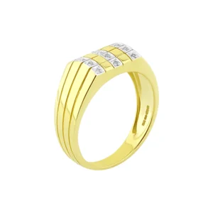 9ct Yellow Gold 0.10ct Diamond Signet Ring
