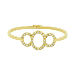 9ct Yellow Gold 1.28ct Diamond Bangle