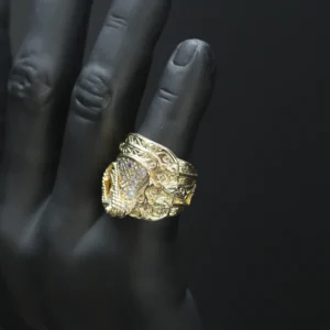 9ct Yellow Gold Gemstone Saddle Ring