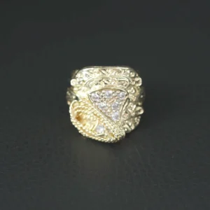 9ct Yellow Gold Gemstone Saddle Ring