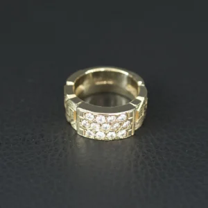 9ct Yellow Gold Gemstone Curb Ring