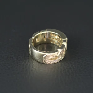 9ct Yellow Gold Gemstone Curb Ring