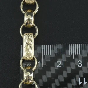 9ct Yellow Gold Gypsy Link Bracelet 8″ 9.5mm