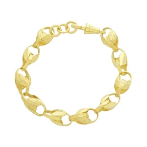 9ct Yellow Gold Tulip Bracelet 8.5″ 10mm