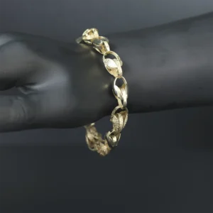 9ct Yellow Gold Tulip Bracelet 8.5″ 10mm