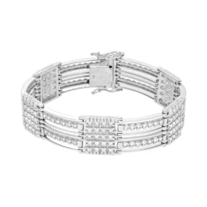 14ct White Gold 1.80ct Diamond Bracelet 8″ 16.5mm