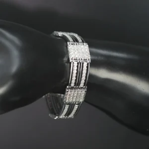 14ct White Gold 1.80ct Diamond Bracelet 8″ 16.5mm