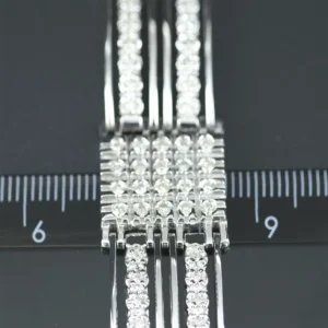 14ct White Gold 1.80ct Diamond Bracelet 8″ 16.5mm
