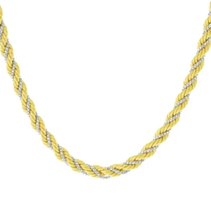 18ct Yellow And Gold Rope Chain 20″ 4.5mm