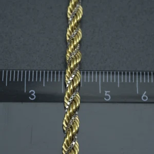 18ct Yellow And Gold Rope Chain 20″ 4.5mm