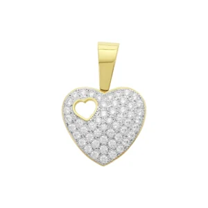 9ct Yellow Gold Gemstone Heart Pendant