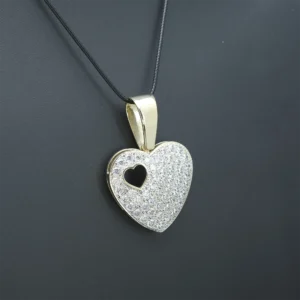 9ct Yellow Gold Gemstone Heart Pendant