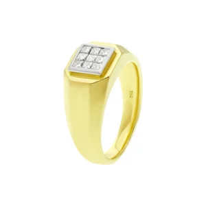 18ct Yellow Gold 0.22ct Diamond Signet Ring