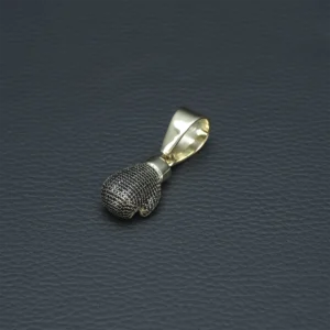 9ct Yellow Gold Black Gemstone Boxing Glove Pendant