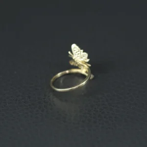 14ct Yellow Gold Gemstone Butterfly Ring