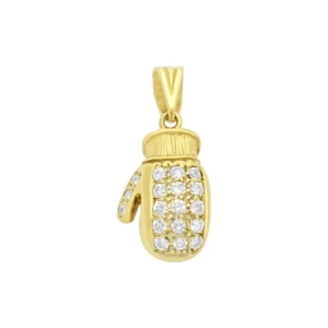9ct Yellow Gold Gemstone Boxing Glove Pendant