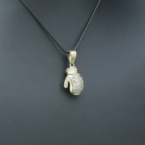 9ct Yellow Gold Gemstone Boxing Glove Pendant