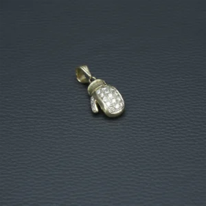 9ct Yellow Gold Gemstone Boxing Glove Pendant