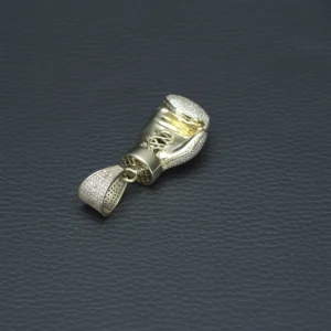 9ct Yellow Gold Gemstone Boxing Glove Pendant