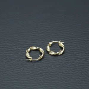 9ct Yellow Gold Twist Hoop Earrings