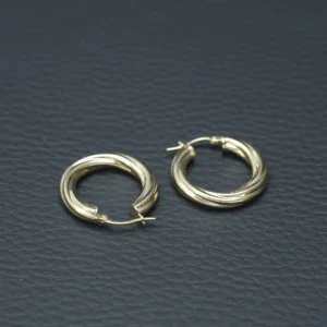 9ct Yellow Gold Twist Hoop Earrings