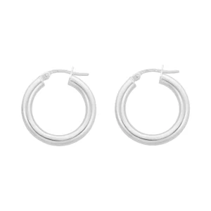 9ct White Gold Hoop Earrings