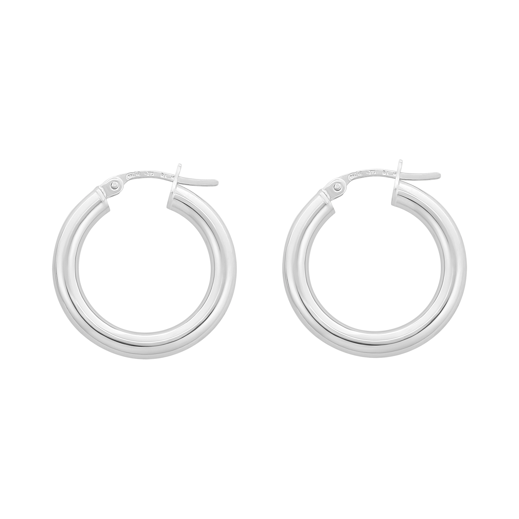 9ct White Gold Hoop Earrings