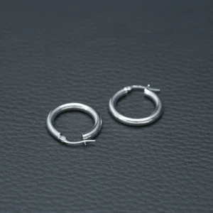 9ct White Gold Hoop Earrings