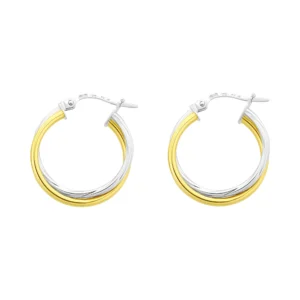 9ct Yellow & White Gold Hoop Earrings