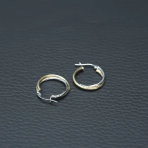 9ct Yellow & White Gold Hoop Earrings