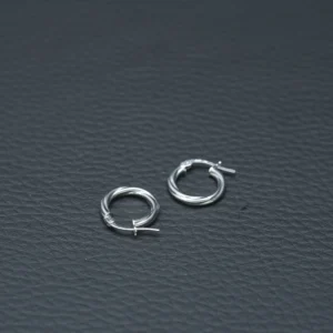 9ct White Gold Twist Hoop Earrings