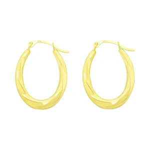 9ct Yellow Gold Twist Hoop Earrings