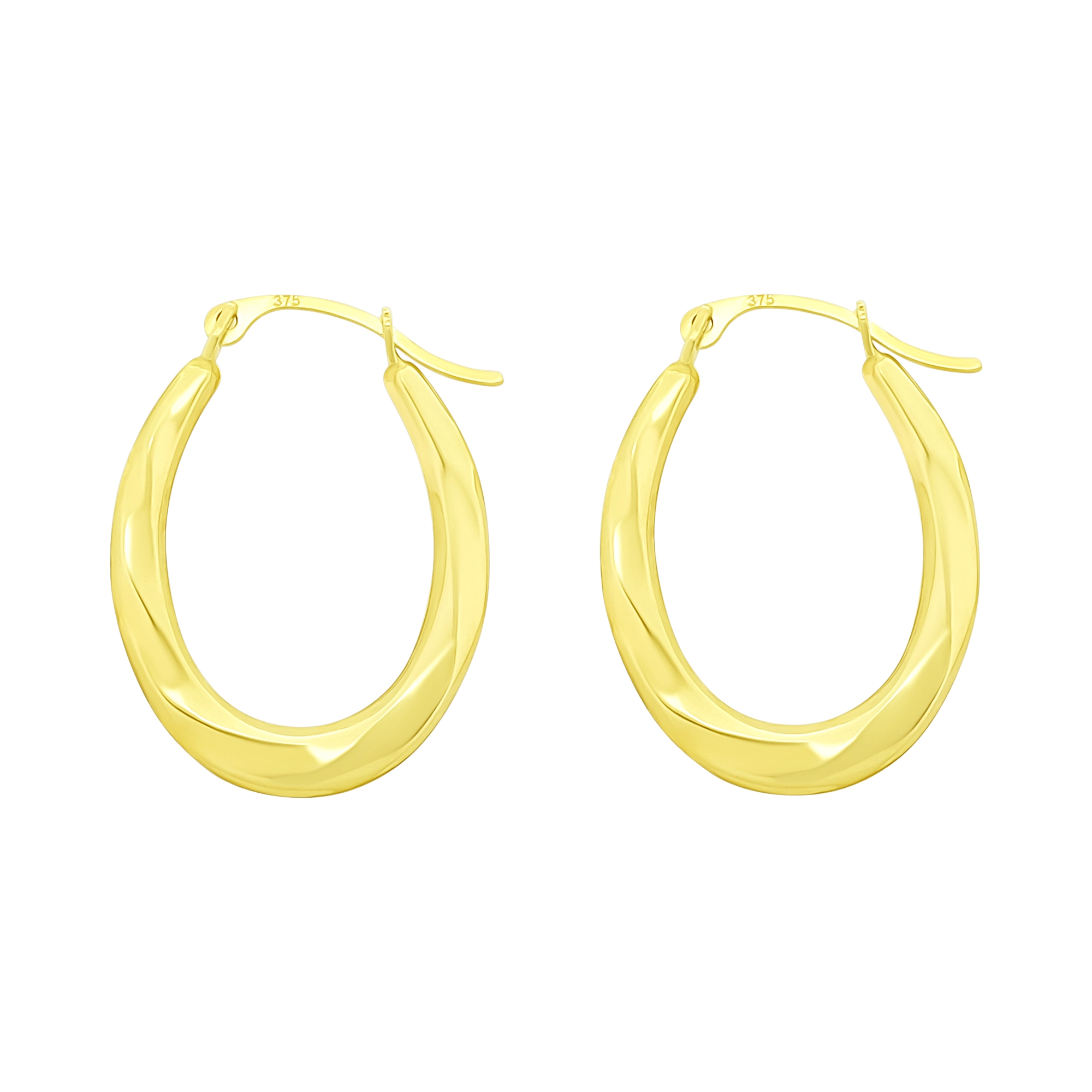 9ct Yellow Gold Twist Hoop Earrings