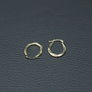 9ct Yellow Gold Twist Hoop Earrings